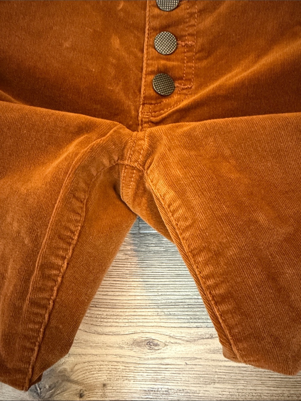 CAbi #3927 Rust Orange Corduroy Button-Front Women’s Jeans - Picture 6 of 7